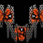 The "Bloody Hell" sled wrap for Firecats, Sabercats & SNO PROS, in orange
