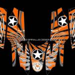 Horizon sled graphic for Arctic Cat Firecat & Sabercat snowmobiles, in orange