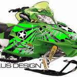 Preview of the Horizon sled graphic for Arctic Cat Firecat & Sabercat snowmobiles, in green

