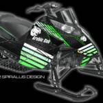 Preview of That 70's Wrap, for Arctic Cat Procross and Proclimb snowmobiles. Shown in green