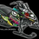 The "Bus Station" sled wrap preview for Arctic Cat ZR, M Series, XF snowmobiles