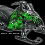 Preview of The Webby Metal sled wrap, for Arctic Cat Procross & Proclimb snowmobiles, in green