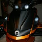 Can Am Spyder hood covered in our 3D carbon fiber