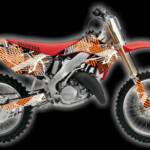 Honda CR 125 250 graphic kit, "Squiggly" shown in orange