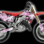 Honda CR 125 250 graphic kit, "Squiggly" shown in pink