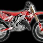 Honda CR 125 250 graphic kit, "Squiggly" shown in red