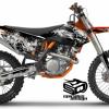 Hothead in grey for KTM SX/XC, shown as full kit with artwork in number plates