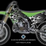 The Hot Rod Flame for the Kawasaki KX 125 & 250 2 strokes. Shown in gray