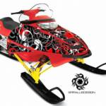 Preview of the Polaris Edge sled wrap, the Vortex of Doom, in red