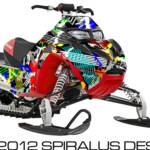 Preview of the Squiggly wrap for the Polaris IQ Racer chassis, shown in Multi for Him with tunnel sides
