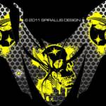 Polaris IQ-Shift-RMK Bloody Hell in yellow with black skull
