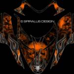 The Devil sled wrap for Polaris IQ-Shift-RMK sleds, in orange