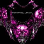 The Devil sled wrap for Polaris IQ-Shift-RMK sleds, in pink