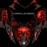 The Devil sled wrap for Polaris IQ-Shift-RMK sleds, in red