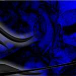 The Devil sled wrap for Polaris IQ-Shift-RMK sleds, in blue