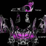 Perennial sled graphic for the Polaris Rush/PRO RMK chassis, in pink