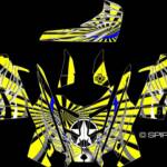 The Horizon wrap for Polaris Rush and PRO RMK sleds, in yellow