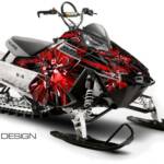 Preview of the Warp Drive sled graphic, for Polaris Rush/PRO RMK based sleds, shown here in red with optional tank section