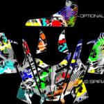 The Squiggly wrap for Polaris Rush and PRO RMK sleds, shown in multi for him