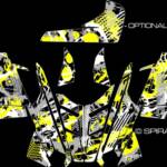 The Squiggly wrap for Polaris Rush and PRO RMK sleds, shown in yellow