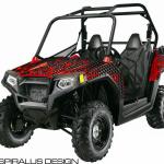 Preview of the Carbon Flame wrap for Polaris RZR, in red