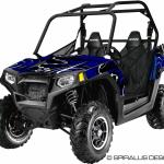 Preview of The Drip graphic kit for the Polaris RZR, shown in blue
