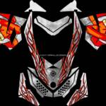 Ski-Doo REV XP wrap, the Joker Tribal in grey