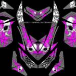 Ventilated Wrap for Ski-Doo REV XP's in pink with white skull