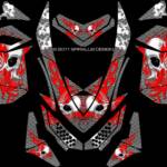 Ventilated Wrap for Ski-Doo REV XP's in red with white skull