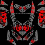 Ventilated Wrap for Ski-Doo REV XP's in black with red skull
