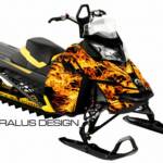Preview of the True Fire sled wrap for Ski-Doo Xm and XS platform sleds, in natural flame with black background