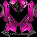 Bzzt...Boom...Death sled wrap for Ski Doo REV XM & XS snowmobiles, in pink