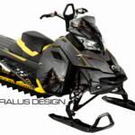 Preview of Bzzt...Boom...Death sled wrap for Ski Doo REV XM & XS snowmobiles, in charcoal