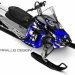 Preview of the Ski Doo REV XP Bandit sled wrap, in blue