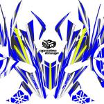 Yamaha Sidewinder sled wrap, the "Replica" in blue and yellow