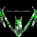 The Vortex of Doom sled graphic for Arctic Cat F Series snowmobiles, in green