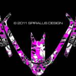 The Vortex of Doom sled graphic for Arctic Cat F Series snowmobiles, in pink