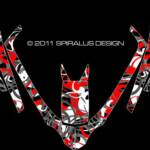 The Vortex of Doom sled graphic for Arctic Cat F Series snowmobiles, in red