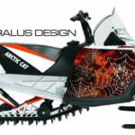 Preview of The Webby Metal snowmobile graphic kit, for Arctic Cat M Series/Crossfires in fire