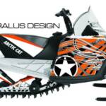 Preview of the Horizon sled graphic for Arctic Cat M Series & Crossfire snowmobiles, in orange