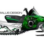 Preview of the Arctic Cat M Series/Crossfire wrap, Hells Fury with Cathead in green