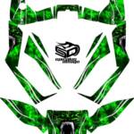 The Hells Fury wrap for the Arctic Cat Wildcat, in green