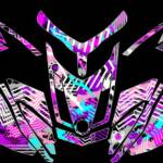 Squiggly sled wrap for Ski-Doo REV XR snowmobiles. Shown in Multi for her.