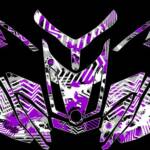 Squiggly sled wrap for Ski-Doo REV XR snowmobiles. Shown in purple.