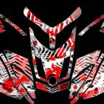 Squiggly sled wrap for Ski-Doo REV XR snowmobiles. Shown in red.